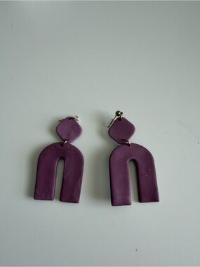Modern Purple Arch Drop Earrings for Women